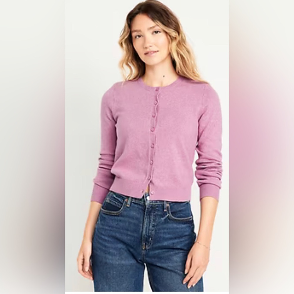 NWT | Old Navy So Soft Crop Cardigan Sweater | Color: Rose Dawn | Ballet Core